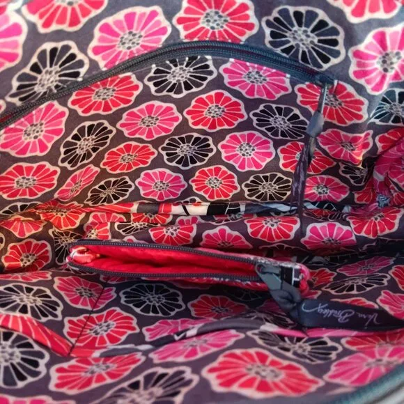 VERA BRADLEY BOWLER BAG CHERRY BLOSSOM PATTERN - Picture 6 of 7